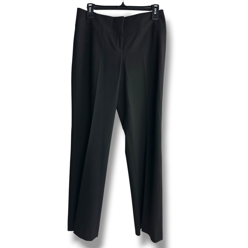 Halogen Taylor Fit Dress Pants Women 4 Black Straight Leg Mid Rise Stretch Work
